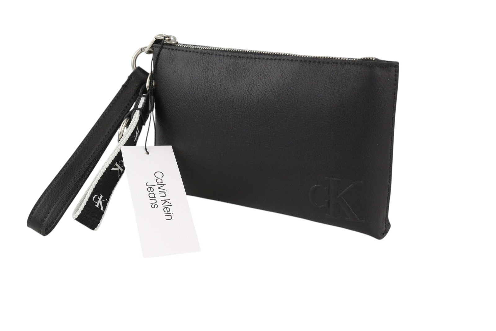 CALVIN KLEIN Make-Up + D-Ring Keyfob Men Bag OS Black Logo RRP89