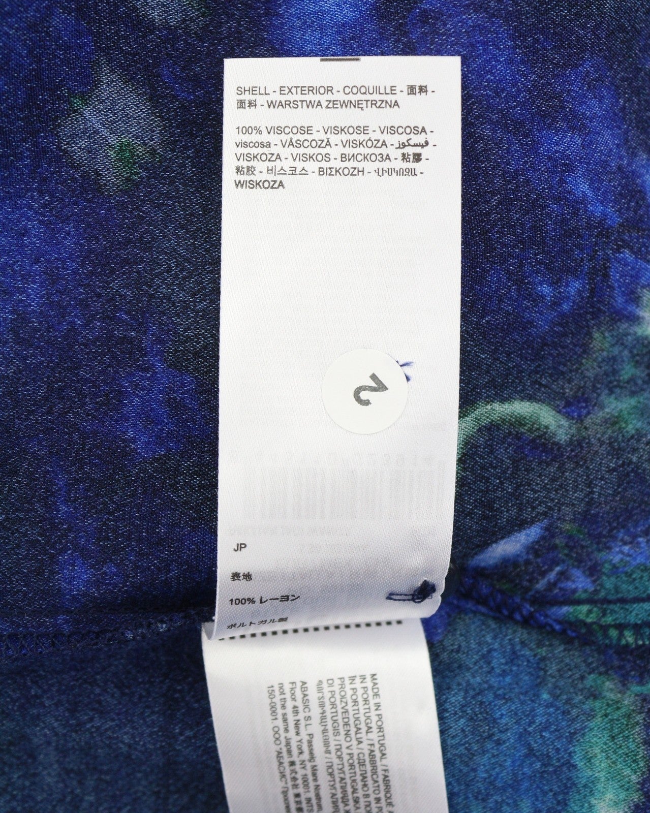 DESIGUAL Kency Women Blouse S Blue Tie-Dye Pattern Bow Tie Collar Long Sleeve