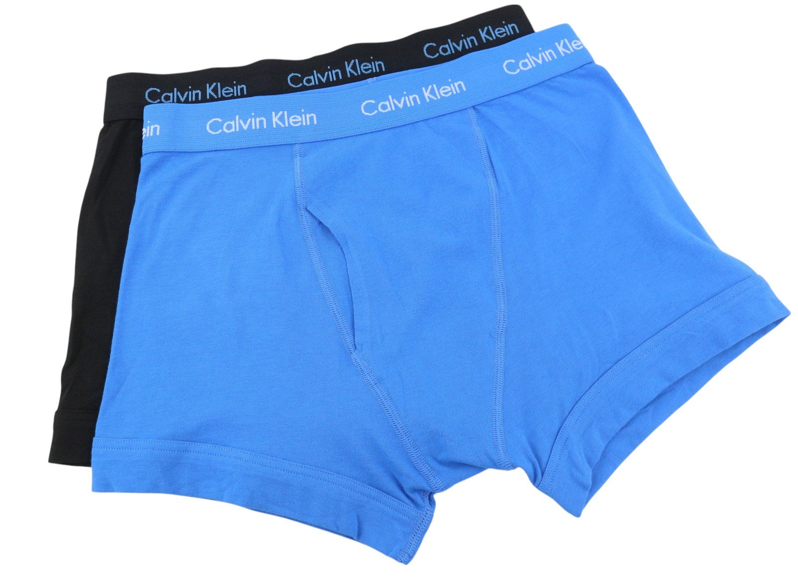 CALVIN KLEIN Men Underwear S Blue Trunk Stretch Cotton Classic Logo 2 Pack