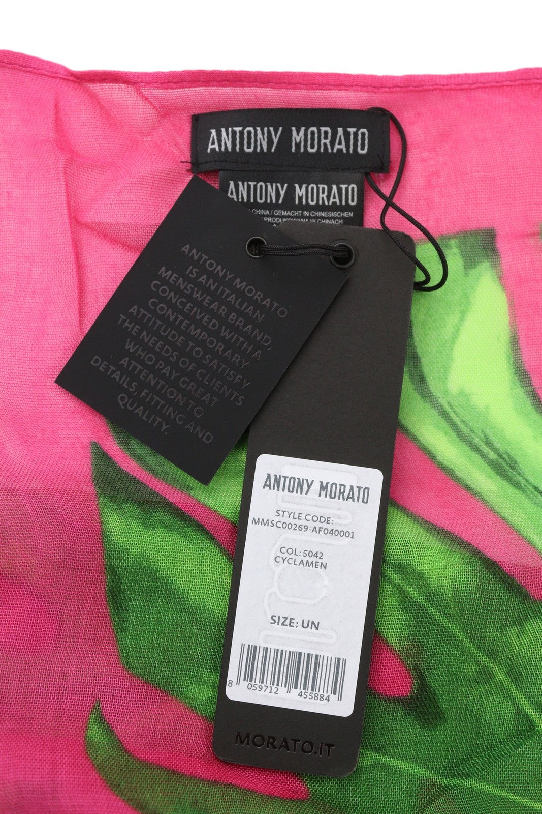 ANTONY MORATO Women Scarf OS Pink Tropical Leaf Cover Up Wrap Beach