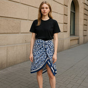 ANTONY MORATO Women Scarf OS Blue White Pattern Wrap Casual Beach