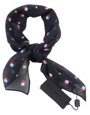 ANTONY MORATO Women Scarf OS Black Cotton Pattern Wrap Logo Unisex