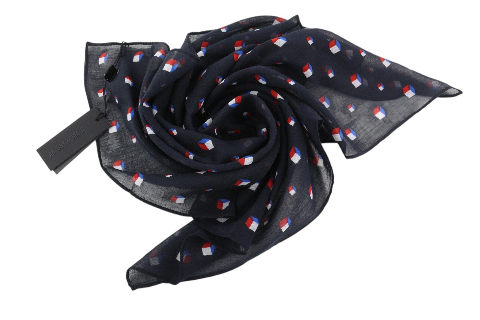 ANTONY MORATO Women Scarf OS Black Cotton Pattern Wrap Logo Unisex