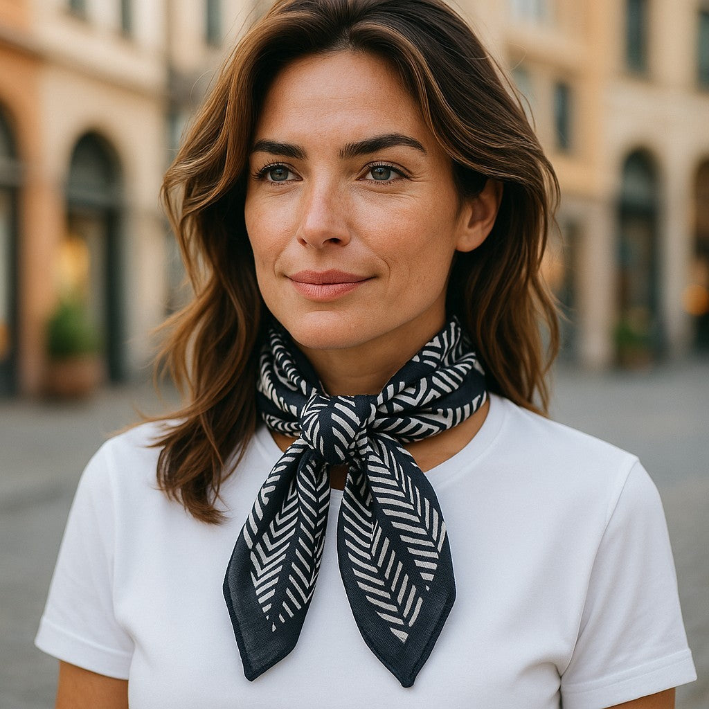 ANTONY MORATO Women Scarf OS Black Pattern Cotton Wrap Dark Unisex