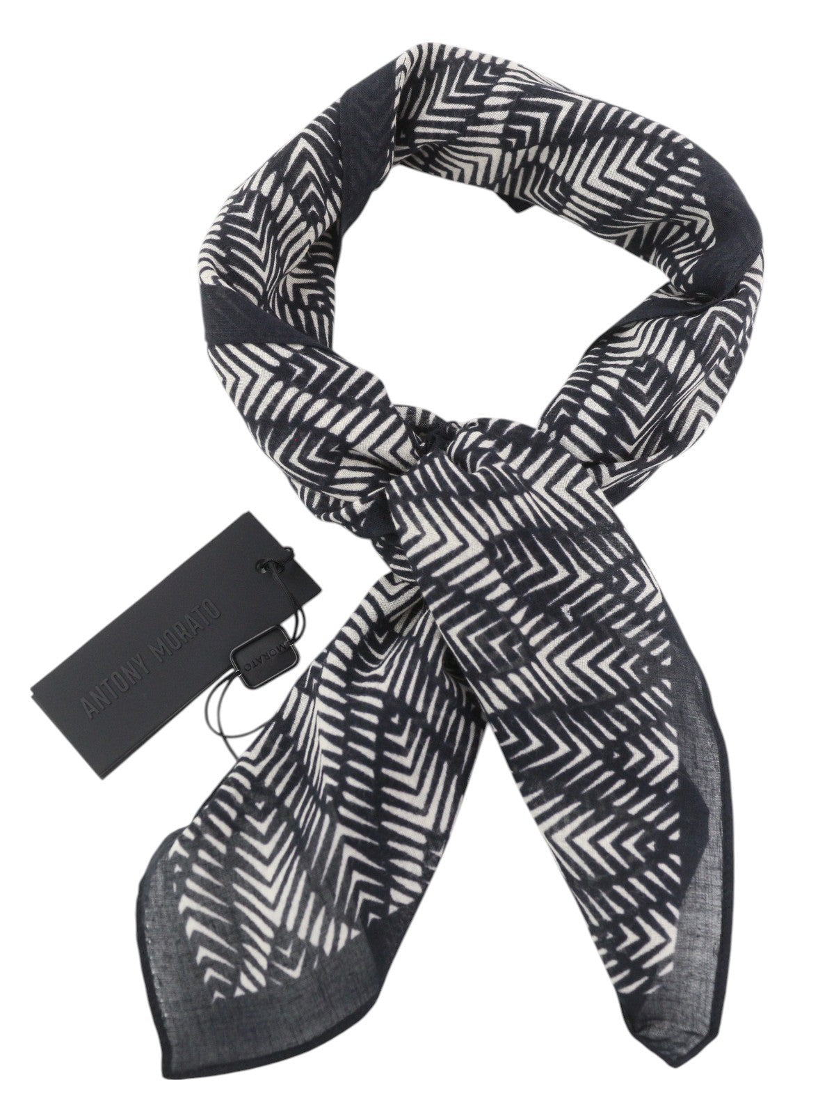 ANTONY MORATO Women Scarf OS Black Pattern Cotton Wrap Dark Unisex