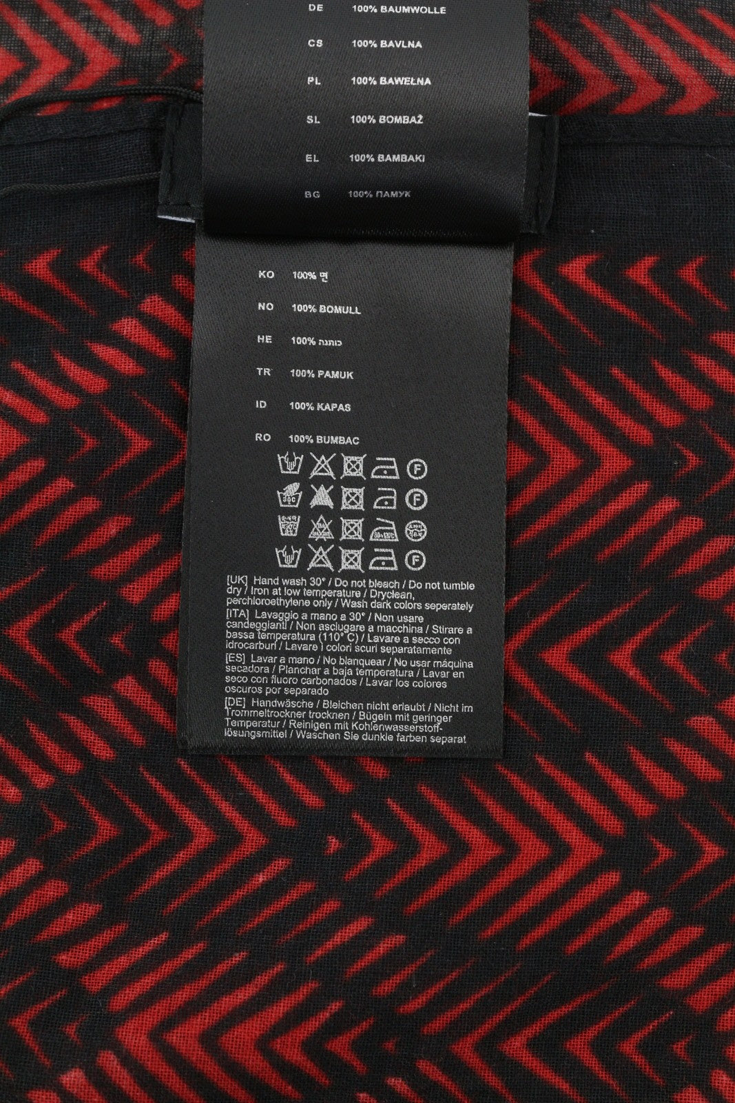 ANTONY MORATO Women Scarf OS Burgundy Pattern Cotton Wrap Dark Unisex