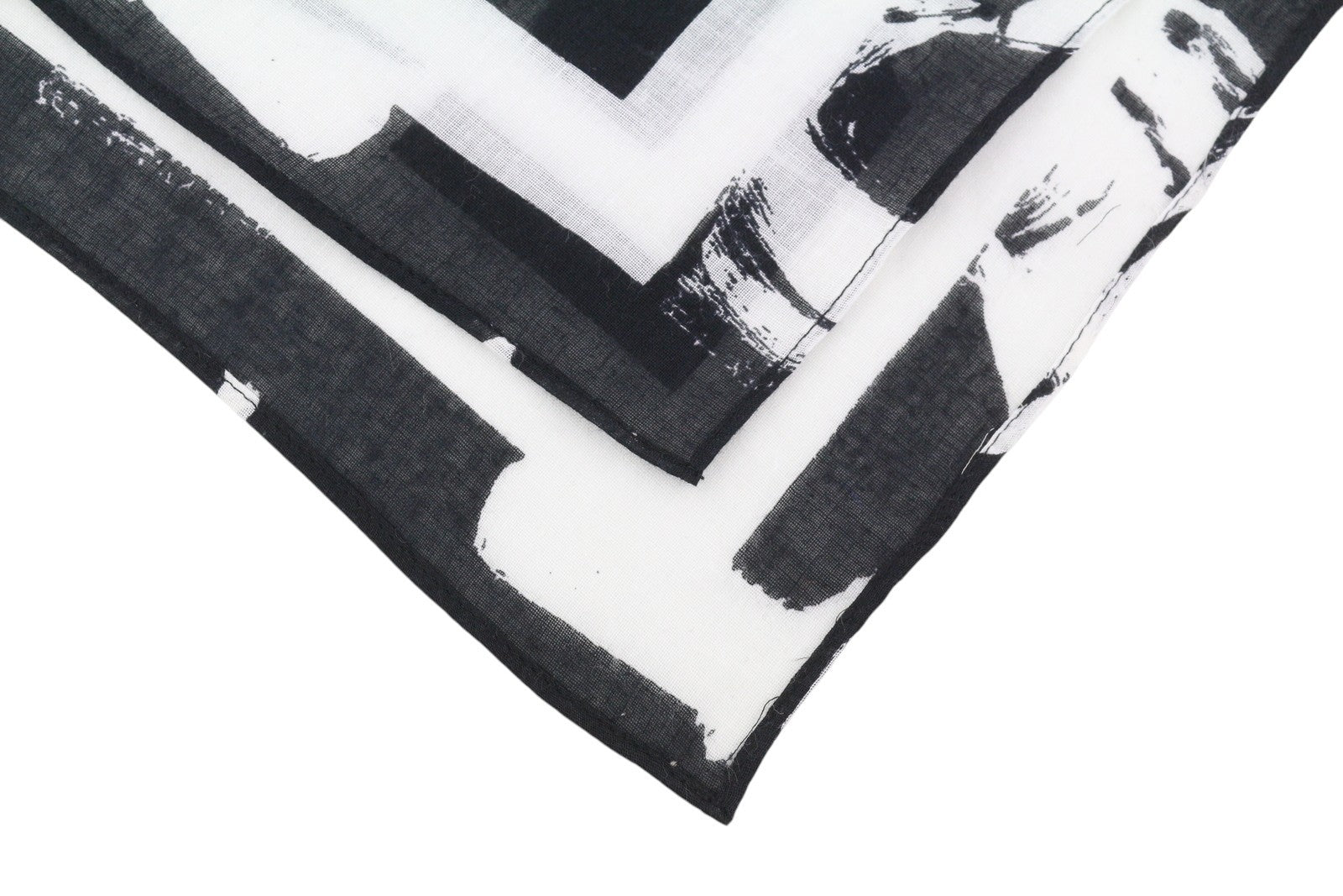 ANTONY MORATO Women Scarf OS Black White Cotton Pattern Wrap Unisex