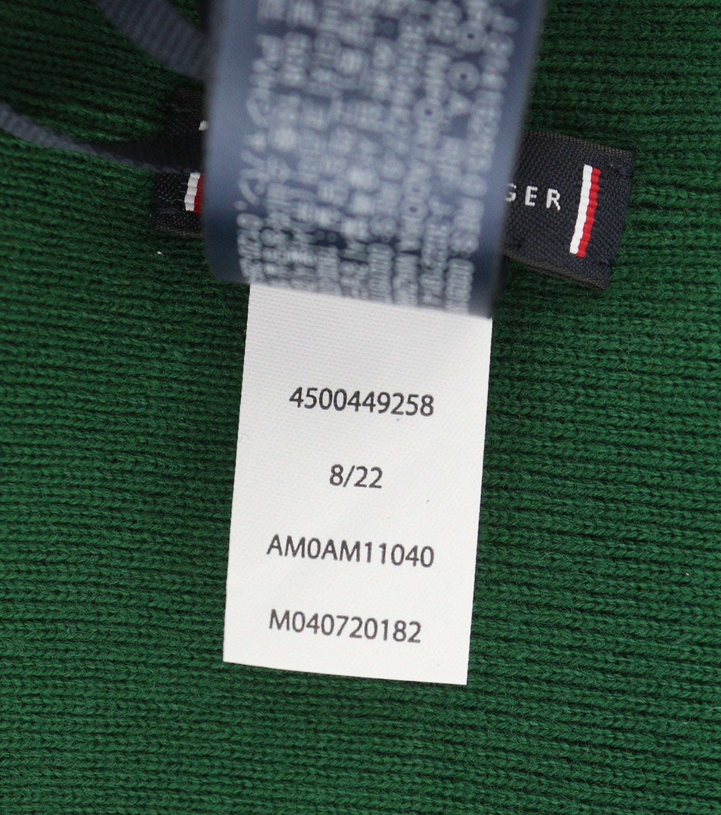 TOMMY HILFIGER New Prep Beanie Men Hat OS Green Knit Cotton