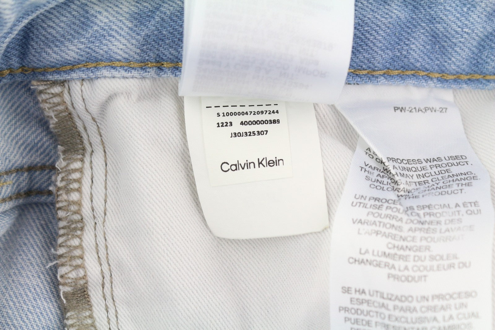 CALVIN KLEIN 90s Straight Men Jeans W29 Light Blue Washed Zip Fly Denim