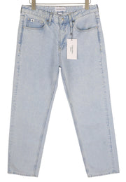 CALVIN KLEIN 90s Straight Men Jeans W32 Light Blue Washed Zipper Denim
