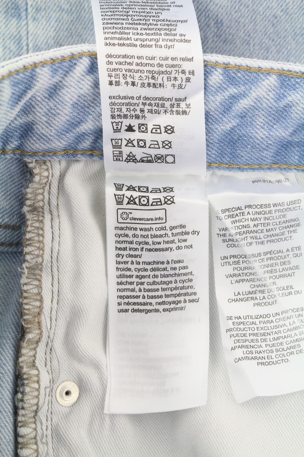 CALVIN KLEIN 90s Straight Men Jeans W32 Light Blue Washed Zipper Denim