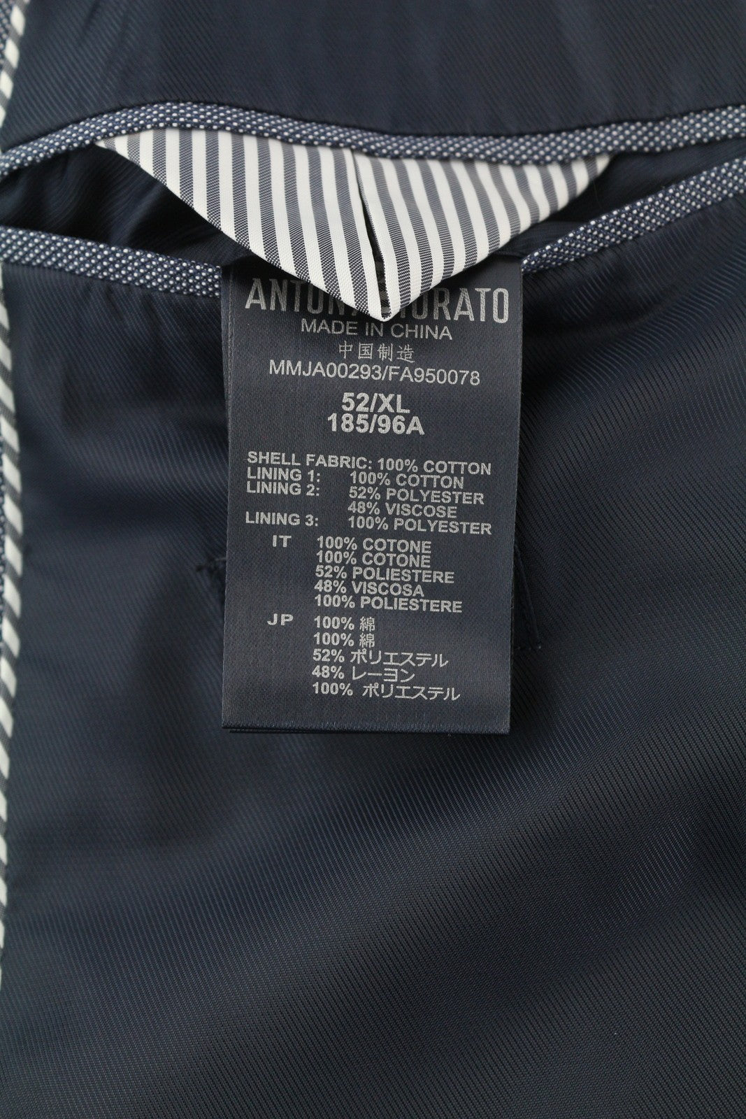 ANTONY MORATO Men Blazer XL Blue Double Breasted Notch Lapel Slim Pattern