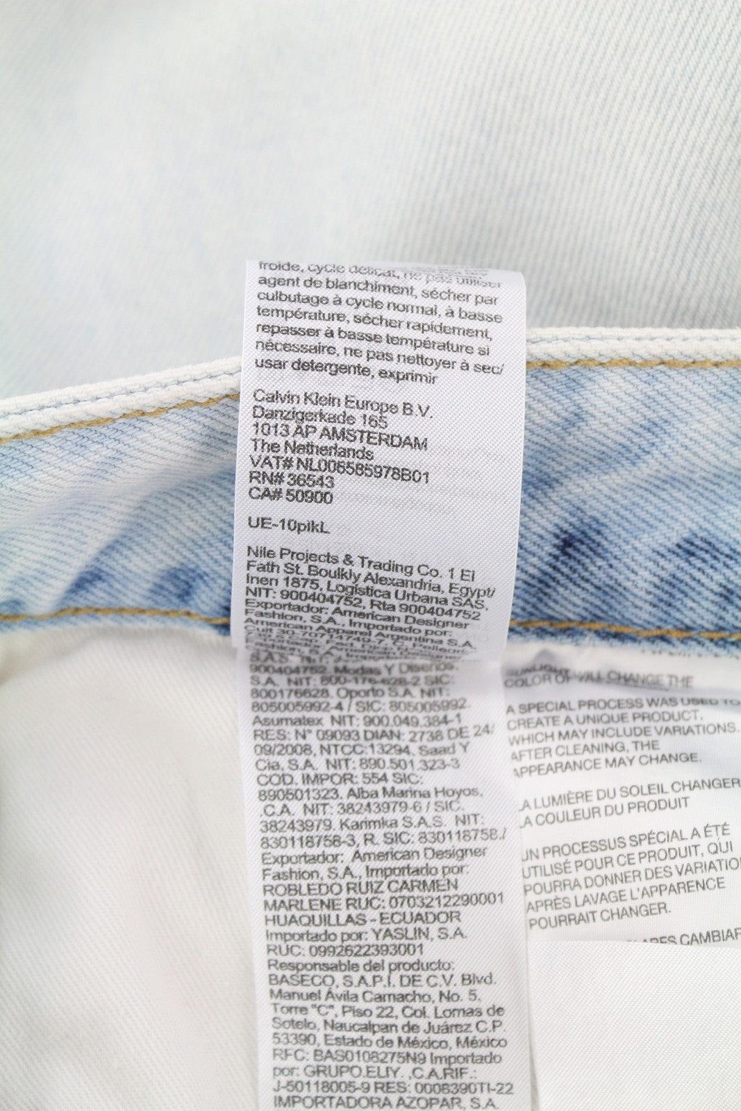 CALVIN KLEIN Regular Taper Men Jeans W31/L32 Light Blue Washed Zipper Denim