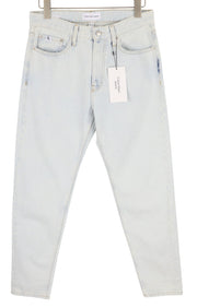CALVIN KLEIN Regular Taper Men Jeans W30/L32 Light Blue Washed Zipper Denim