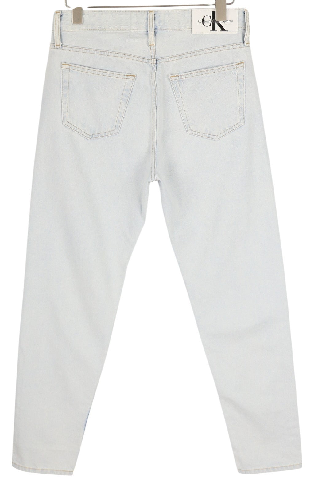 CALVIN KLEIN Regular Taper Men Jeans W30/L32 Light Blue Washed Zipper Denim