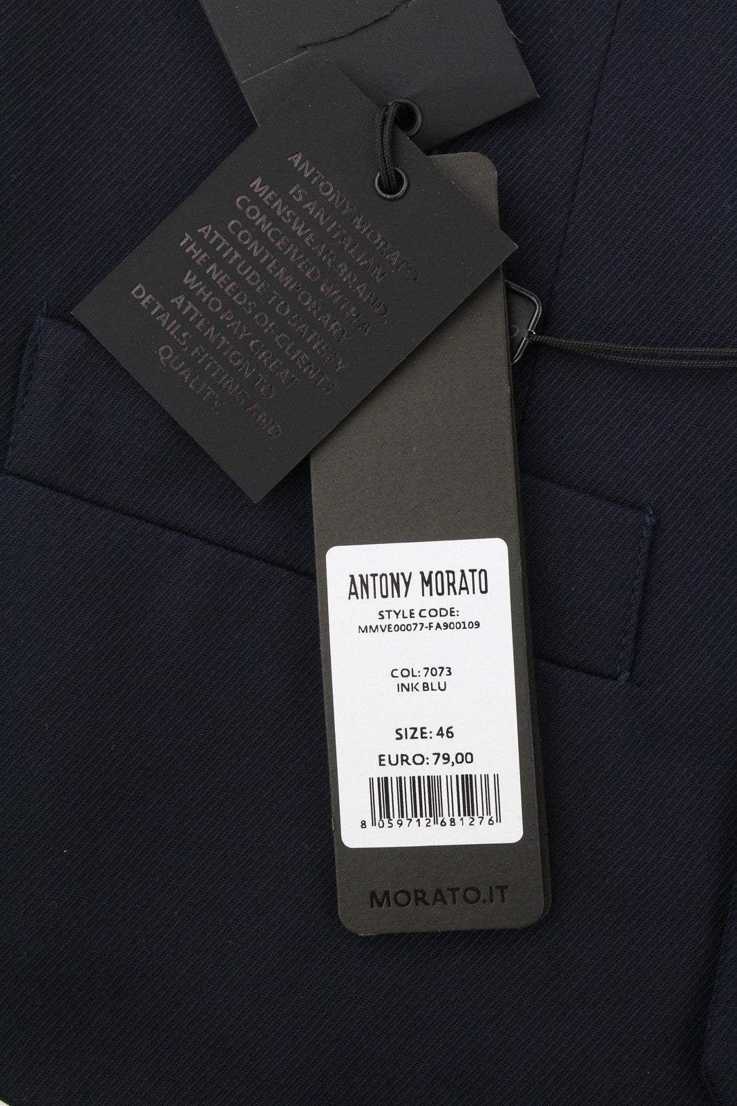 ANTONY MORATO Men Waistcoat S Dark Blue Double-Breasted Lined Vest