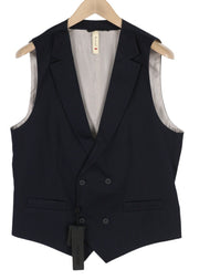 ANTONY MORATO Men Waistcoat XS Navy Blue Double-Breasted Lined Vest