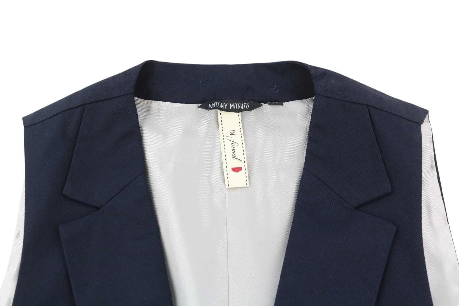 ANTONY MORATO Men Waistcoat XS Navy Blue Double-Breasted Lined Vest