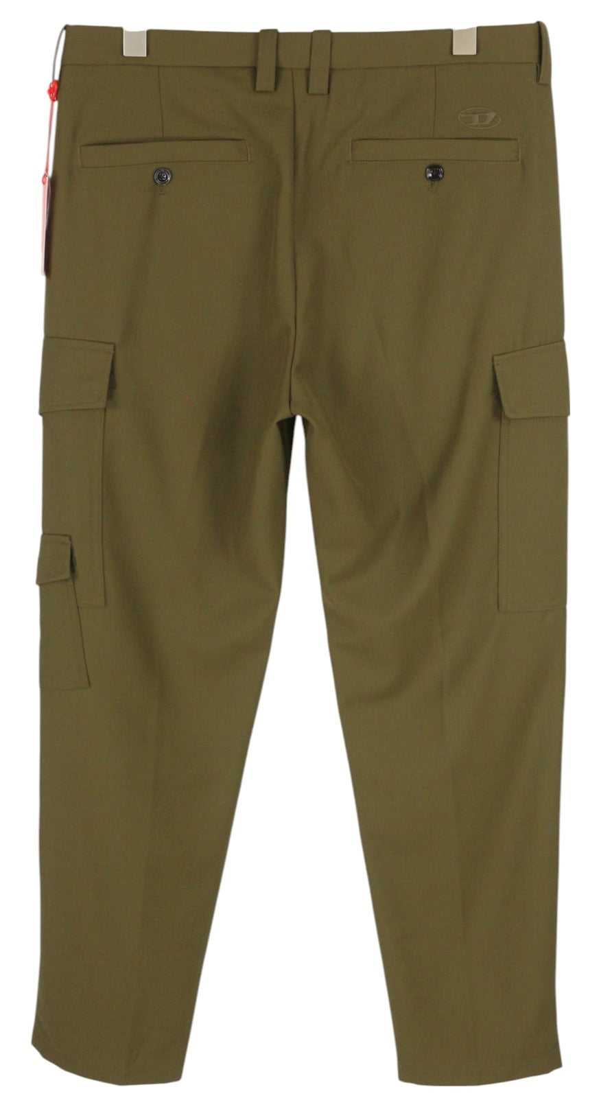 DIESEL P-Rhee-Nw Men Trousers W32 Green Wool Pleated Zip Cargo RRP283