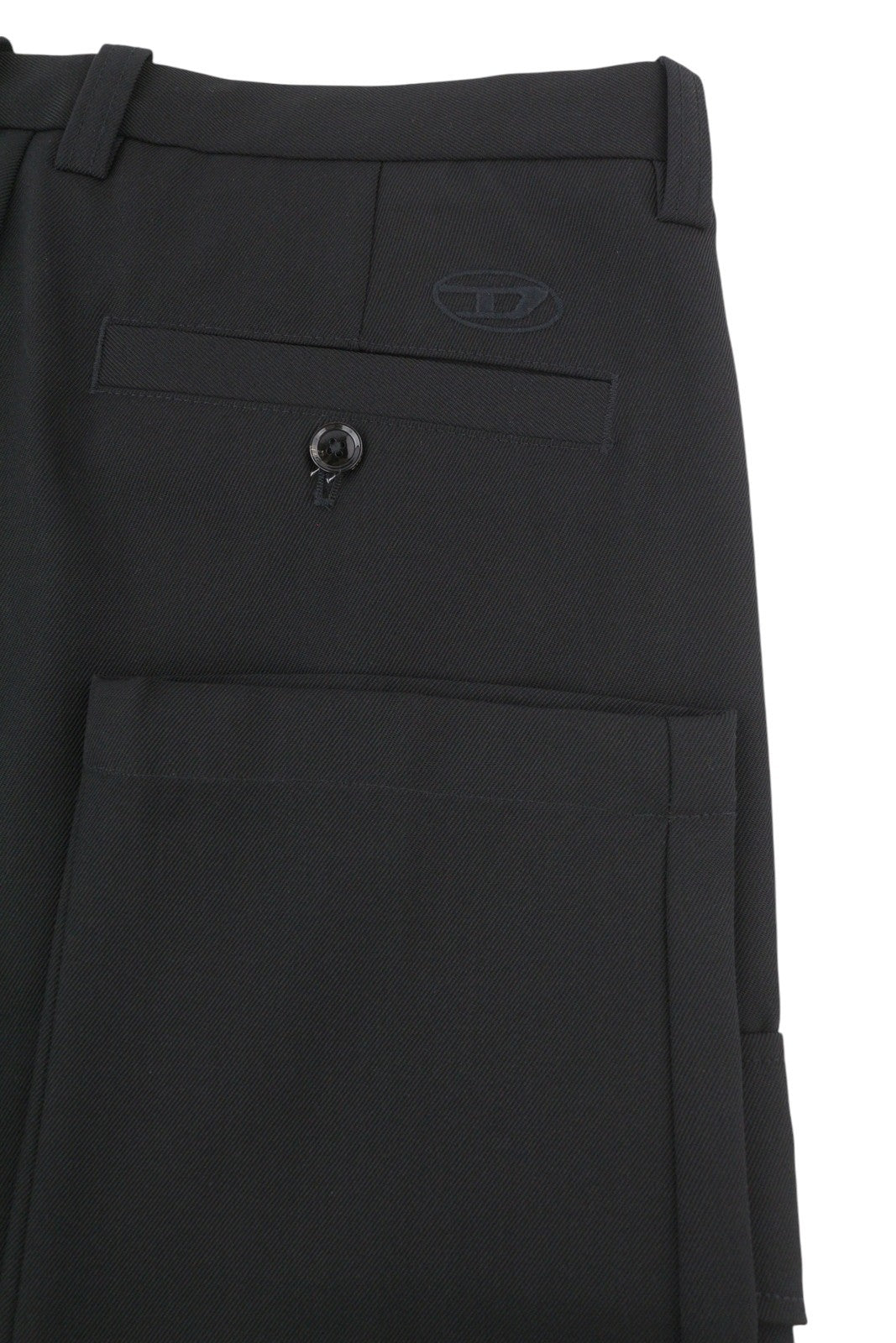 DIESEL P-Rhee-Nw Men Trousers W29 Black Wool Pleated Zip Cargo RRP283