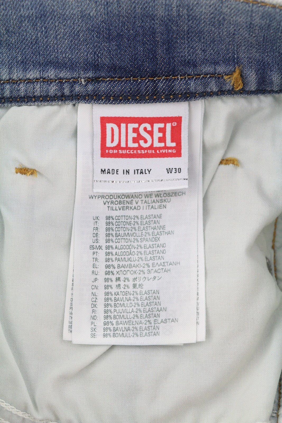 DIESEL 1983 09B68 Men Jeans W30/L34 Blue Skinny Fit Faded RRP295