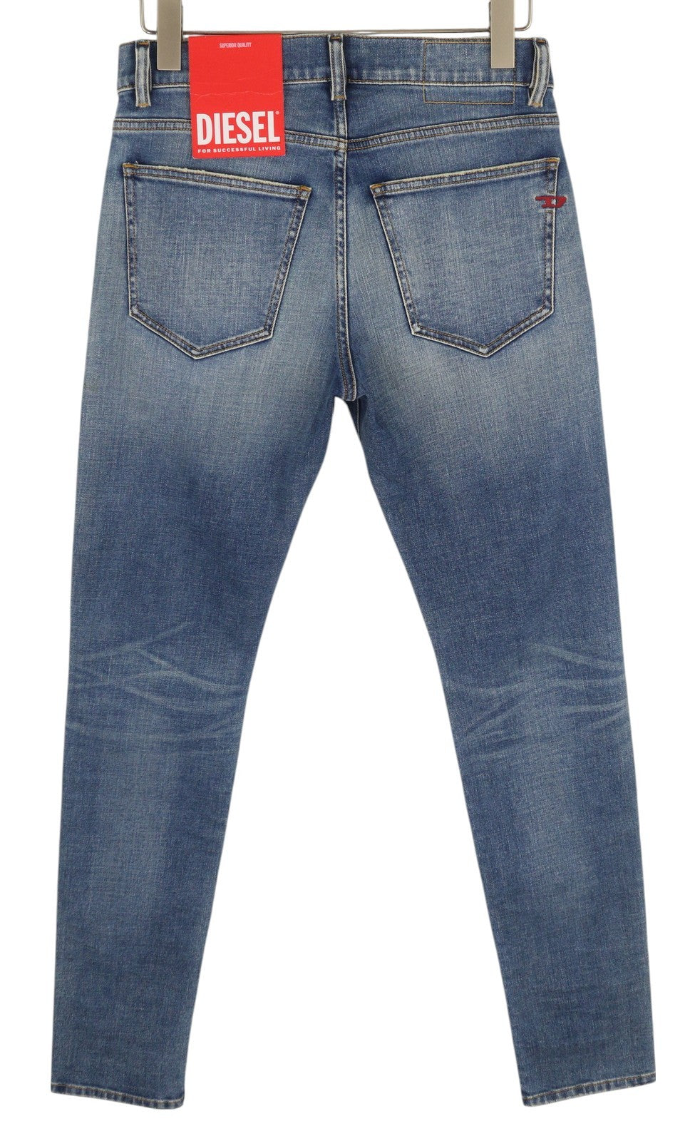 DIESEL 2019 D-Strukt 09C87 Men Distress Jeans W30/L34 Blue Slim Fit RRP189