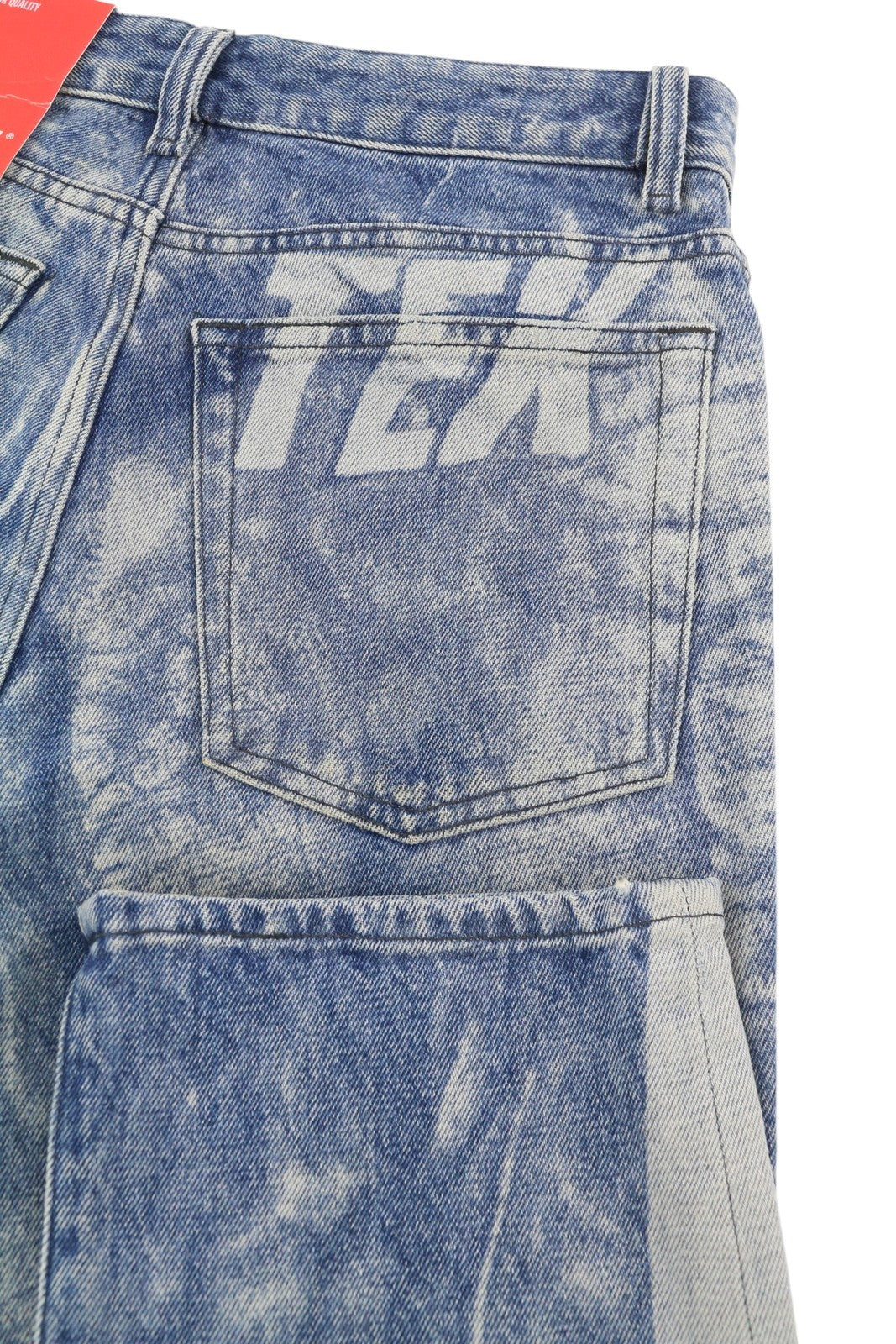 DIESEL 1955-FS3 007B8 Men Jeans W29/L32 Blue Pattern Wash Straight Leg