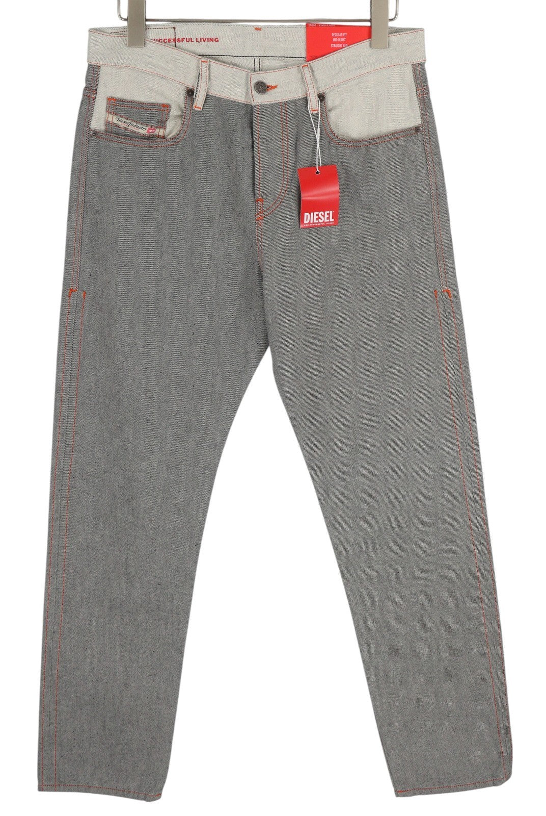 DIESEL 2020 D-Viker-SP4 Men Jeans W31/L34 Black Blue Straight Button Fly