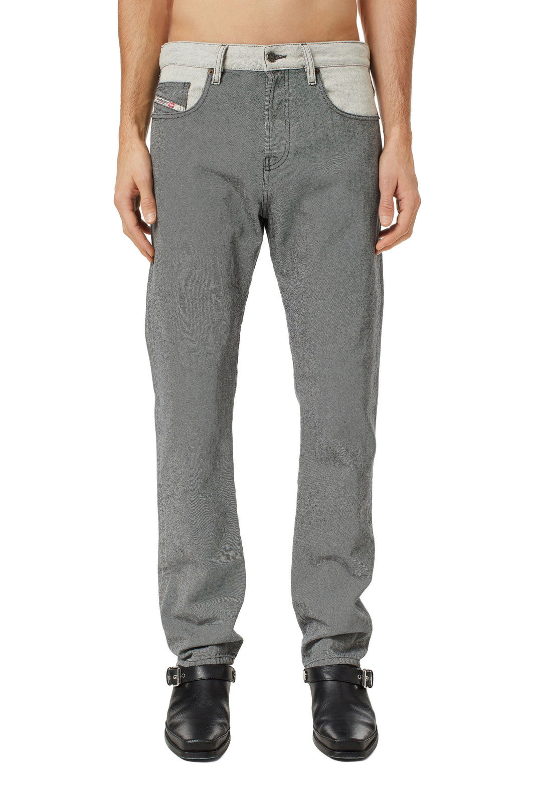 DIESEL 2020 D-Viker-SP4 Men Jeans W31/L32 Blue Black Straight Button Fly