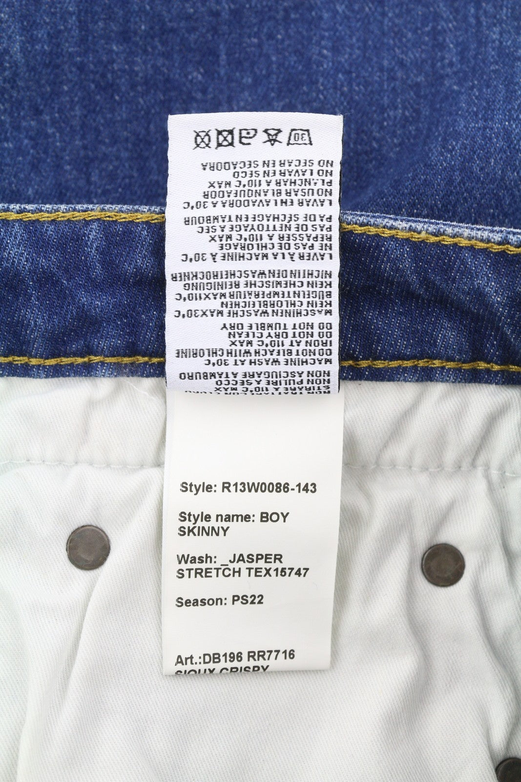 R13 Boy Women Jeans 27 Jasper Stretch Skinny Ankle Blue Denim RRP595