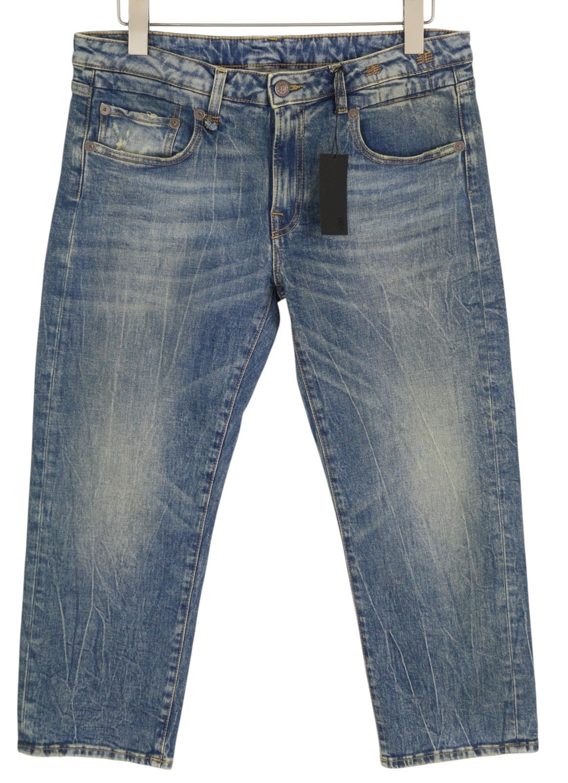 R13 Boy Straight Women Jeans 31 Kelly Stretch Washed Ankle RRP645