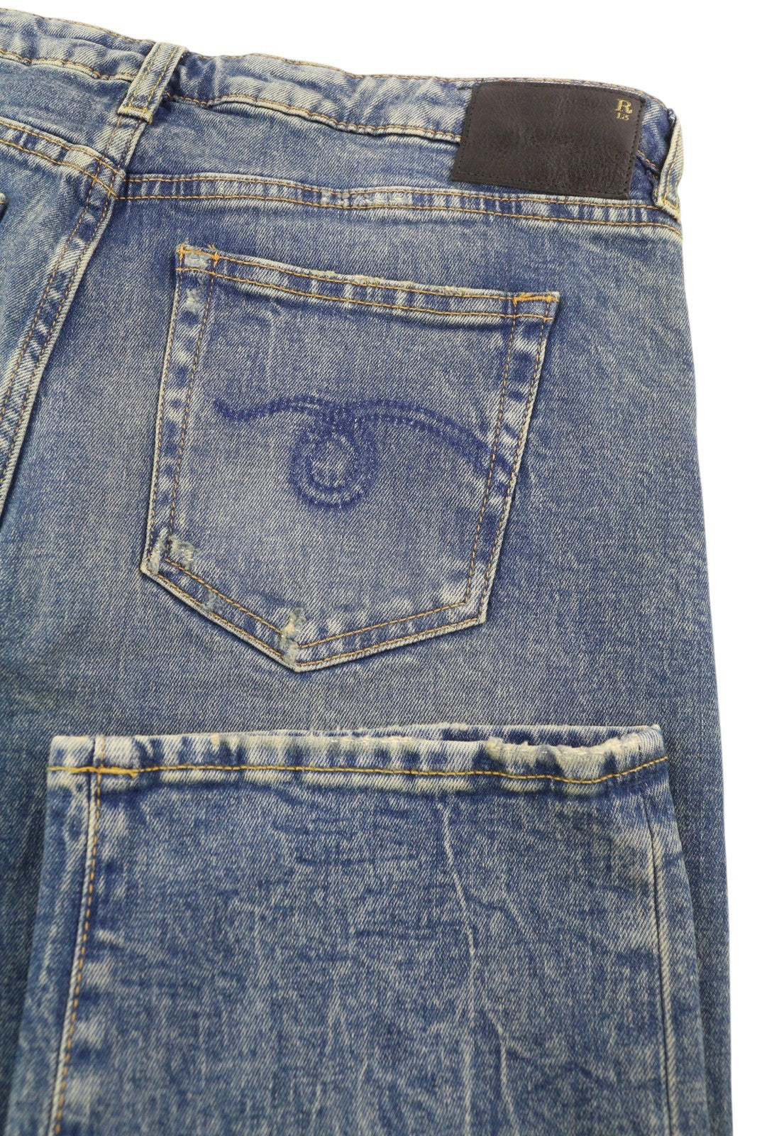 R13 Boy Straight Women Jeans 31 Kelly Stretch Washed Ankle RRP645