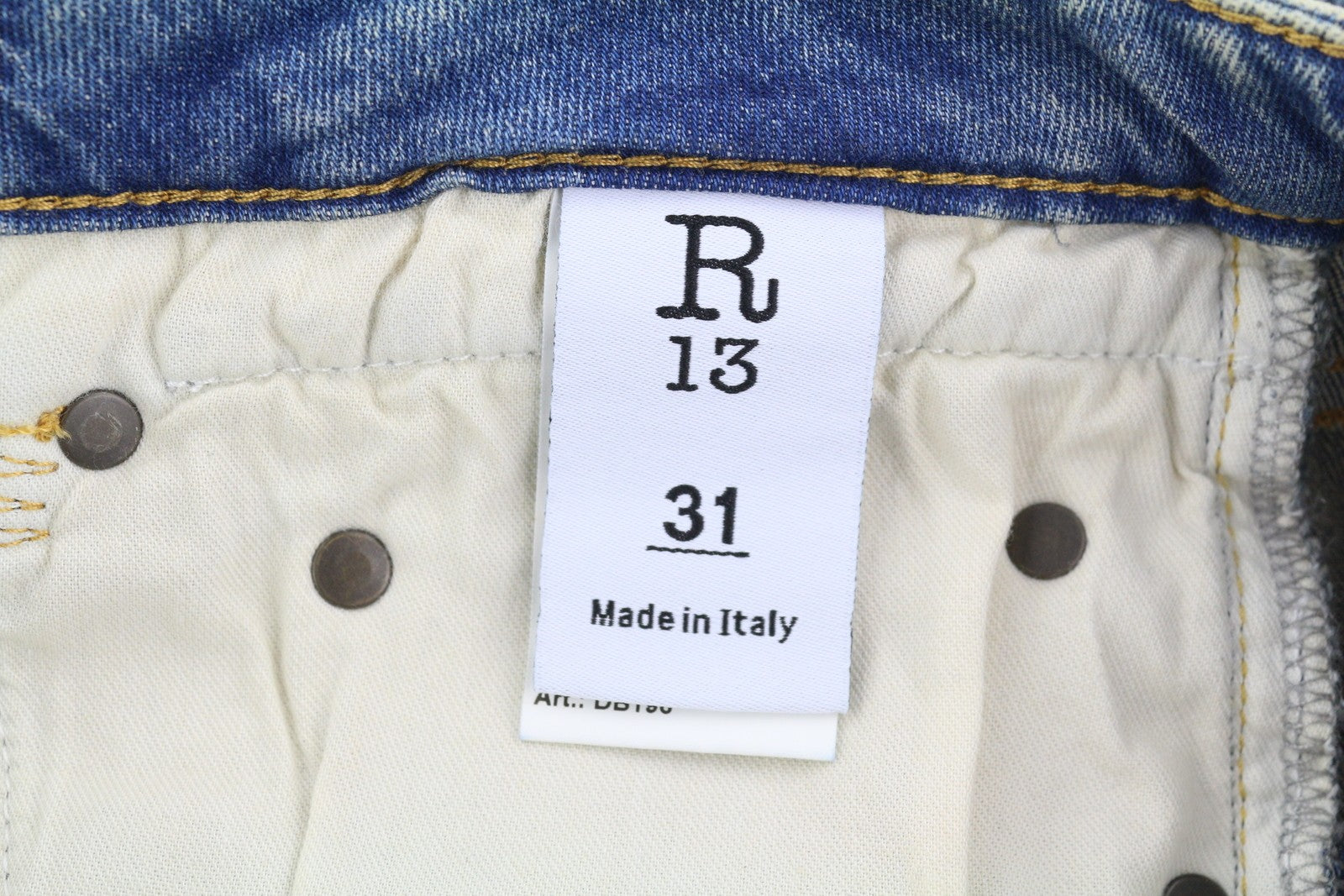 R13 Boy Straight Women Jeans 31 Kelly Stretch Washed Ankle RRP645