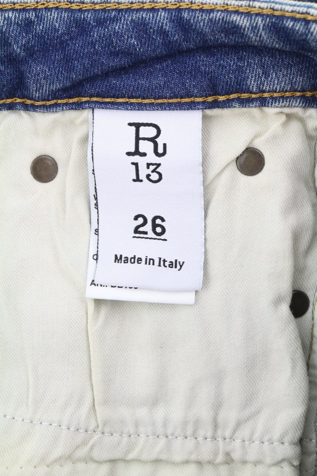 R13 Kick Women Jeans 26 Kelly Stretch Faded Ankle Length RRP650