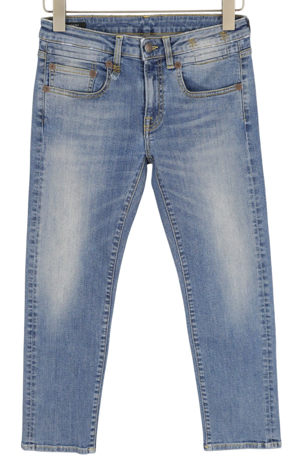 R13 Boy Straight Rips Women Jeans 27 Carlton Ripped Ankle Blue