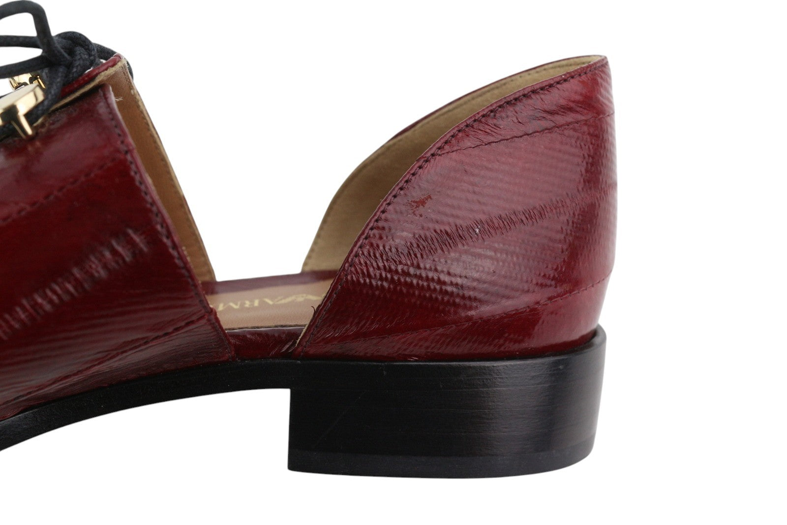 EMPORIO ARMANI X3D227 Women Flats EU37 Burgundy Ballet Almond Straps