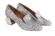 EMPORIO ARMANI X3E353 Women Heels EU37 Silver Glitter Decollete