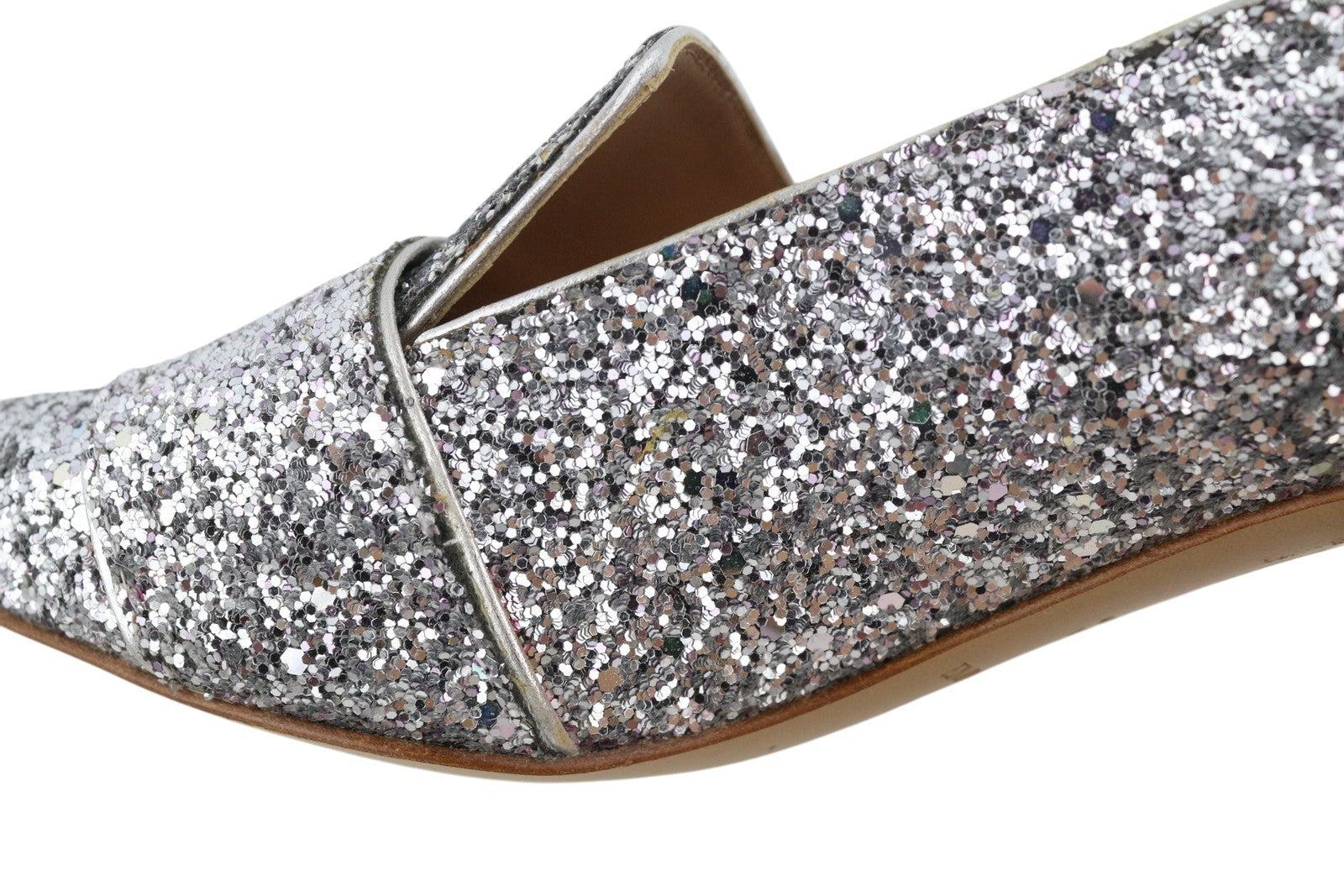 EMPORIO ARMANI X3E353 Women Heels EU37 Silver Glitter Decollete