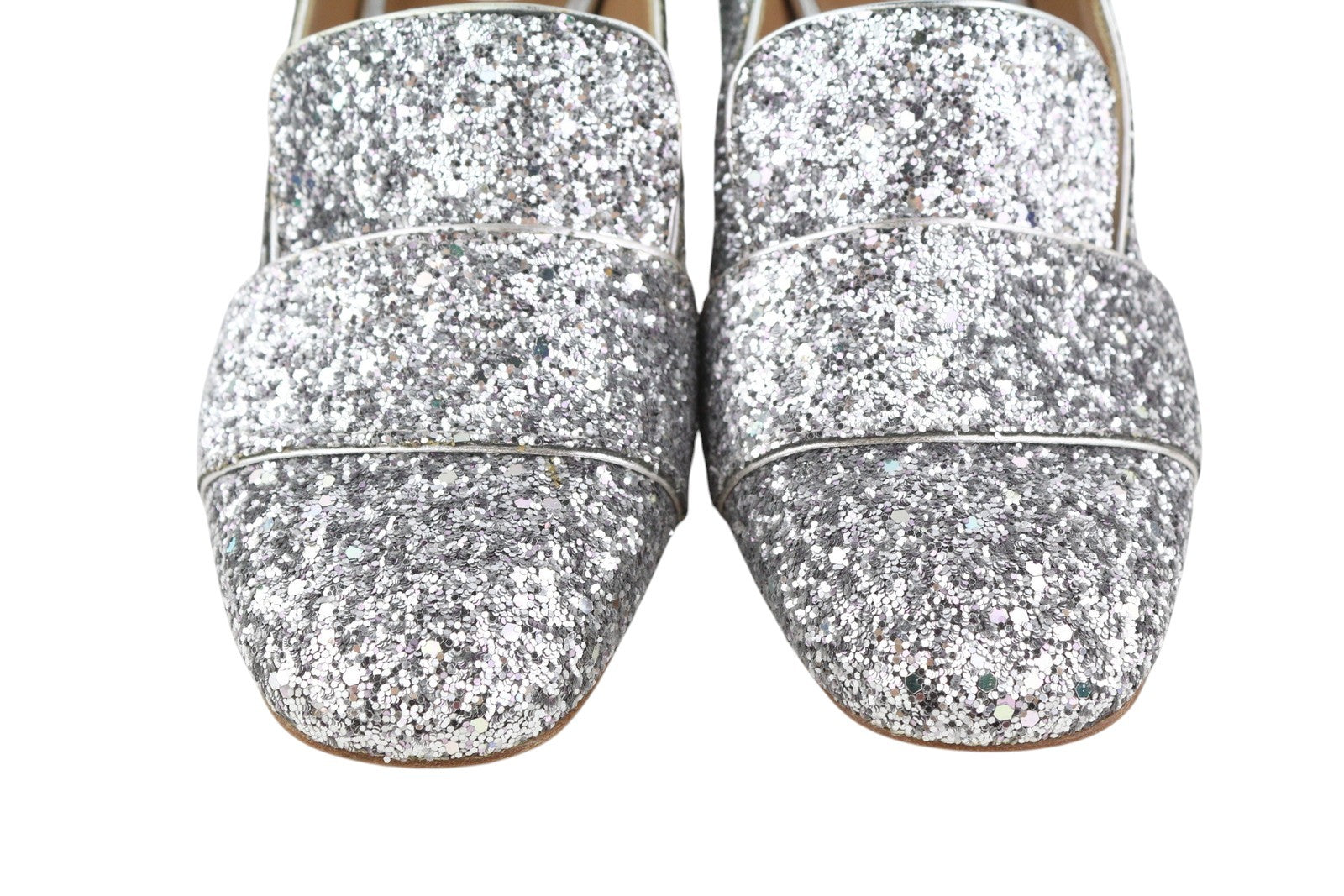 EMPORIO ARMANI X3E353 Women Heels EU37 Silver Glitter Decollete
