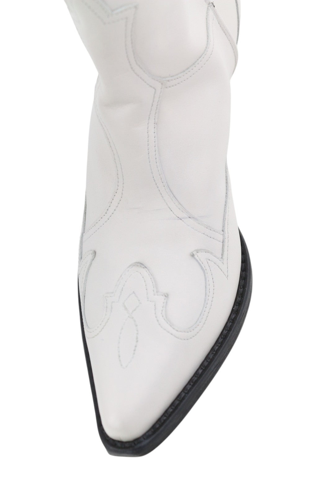 EMPORIO ARMANI X3N137 Women Boots EU37 Light White Leather Cowboy Pointed