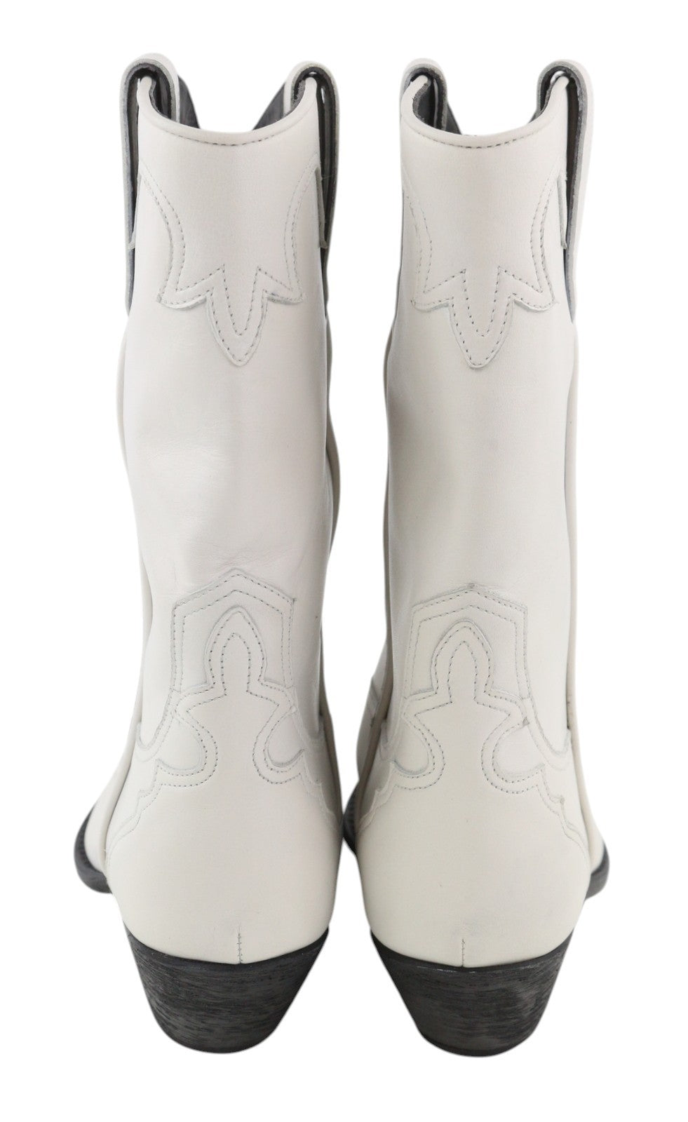 EMPORIO ARMANI X3N137 Women Boots EU37 Light White Leather Cowboy Pointed