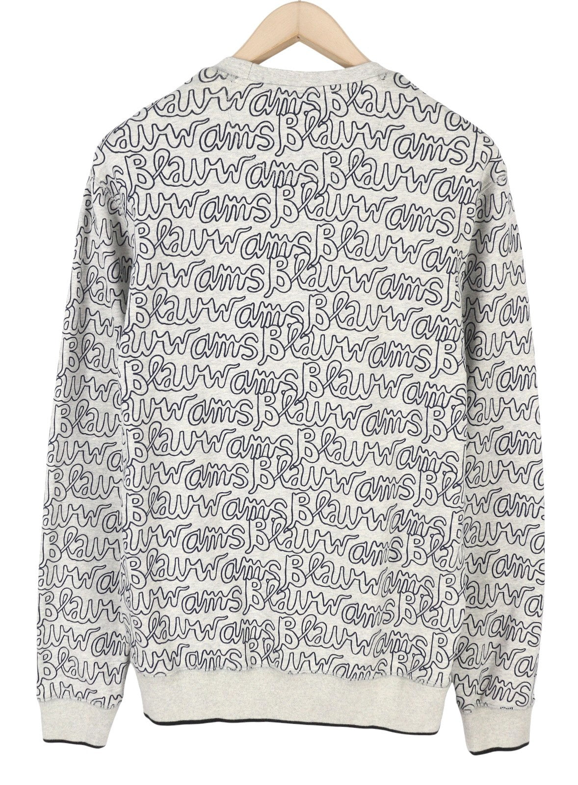SCOTCH & SODA Men Sweatshirt M Grey Melange All-Over Logo Print Crew Pull On
