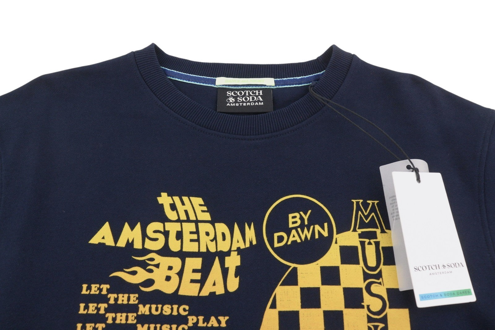 SCOTCH & SODA Men Sweatshirt M Dark Blue Crew Neck Pull On Long Sleeved