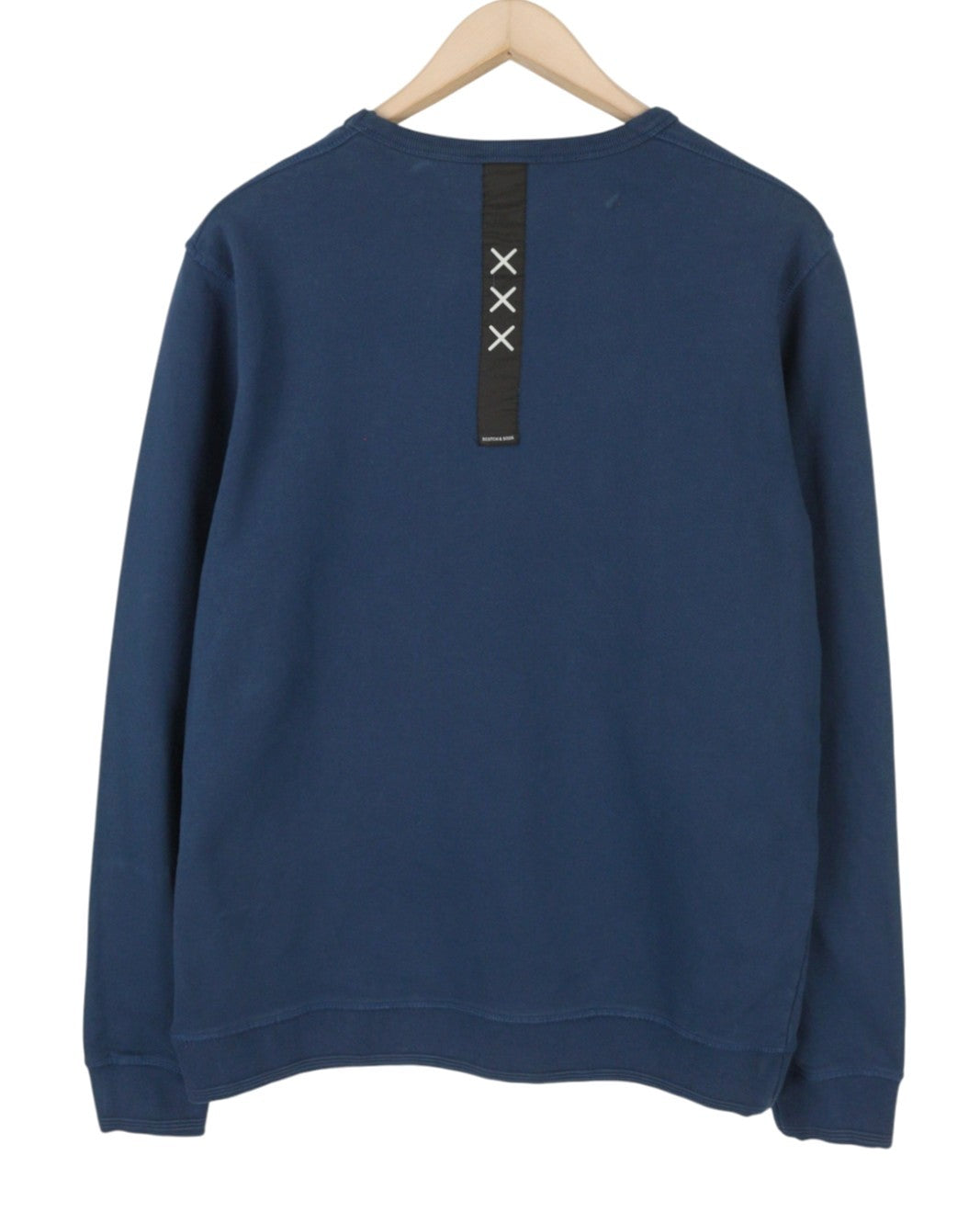 SCOTCH & SODA Men Sweatshirt L Dark Blue Crew Neck Pull On Long Sleeve