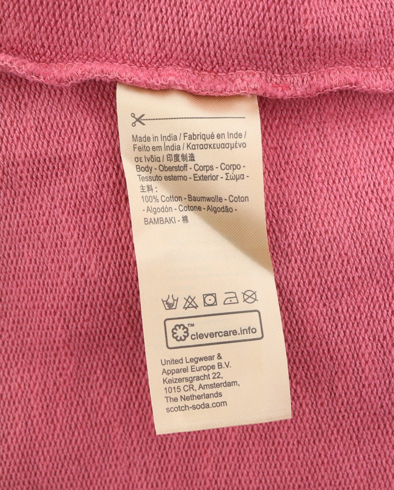 SCOTCH & SODA Men Sweatshirt L Dusty Red Faded Crew Neck Oversized Pull On