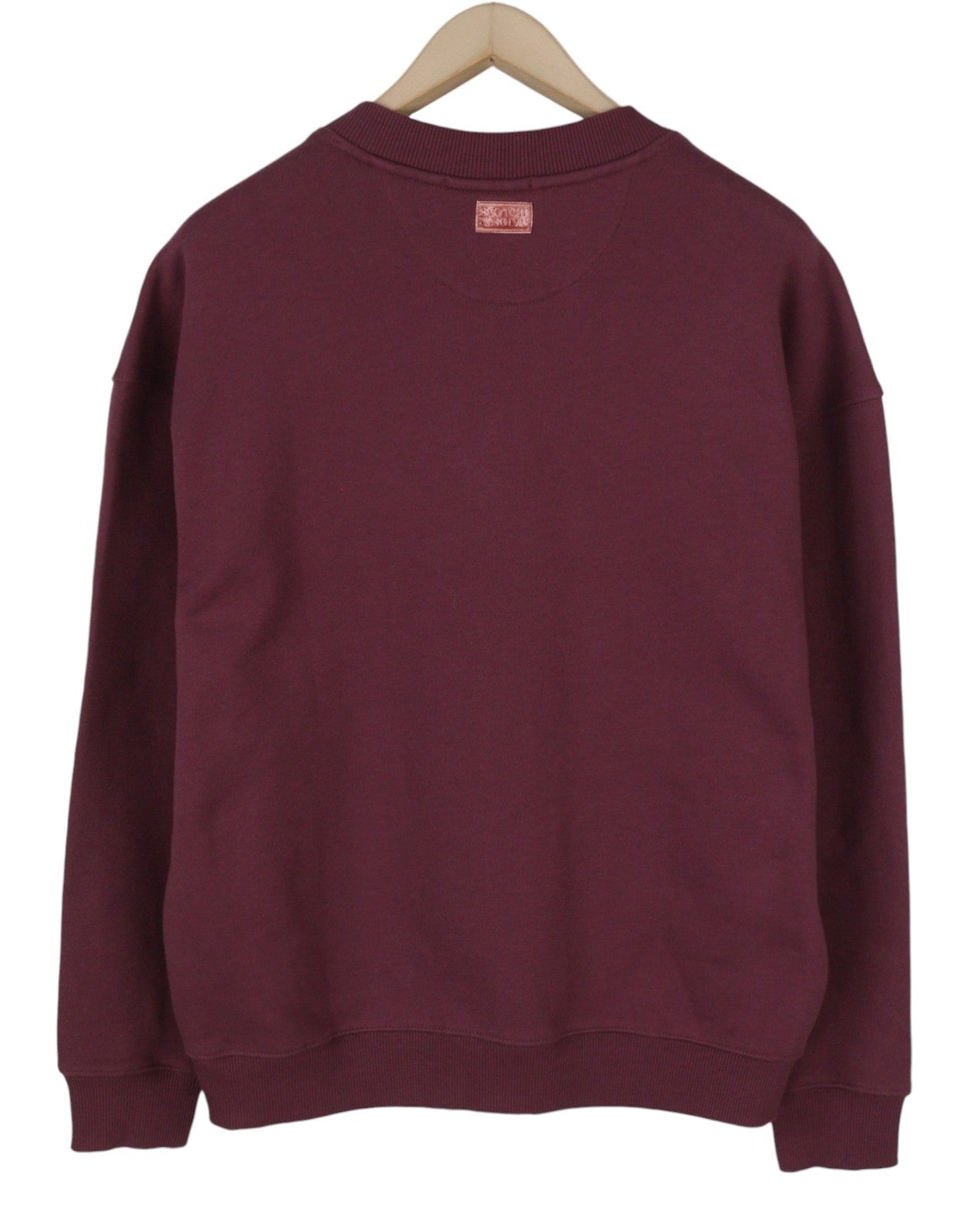 SCOTCH & SODA Men Sweatshirt M Burgundy Pockets Button-Up Oversized Cardigan