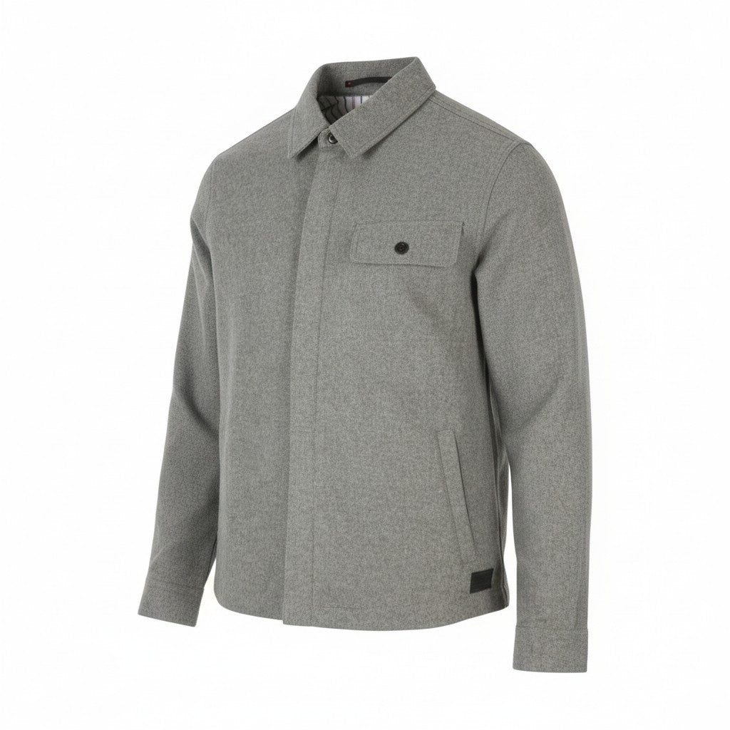 SCOTCH & SODA Men Jacket S Grey Melange Button-Up Spread Neck Lightweight