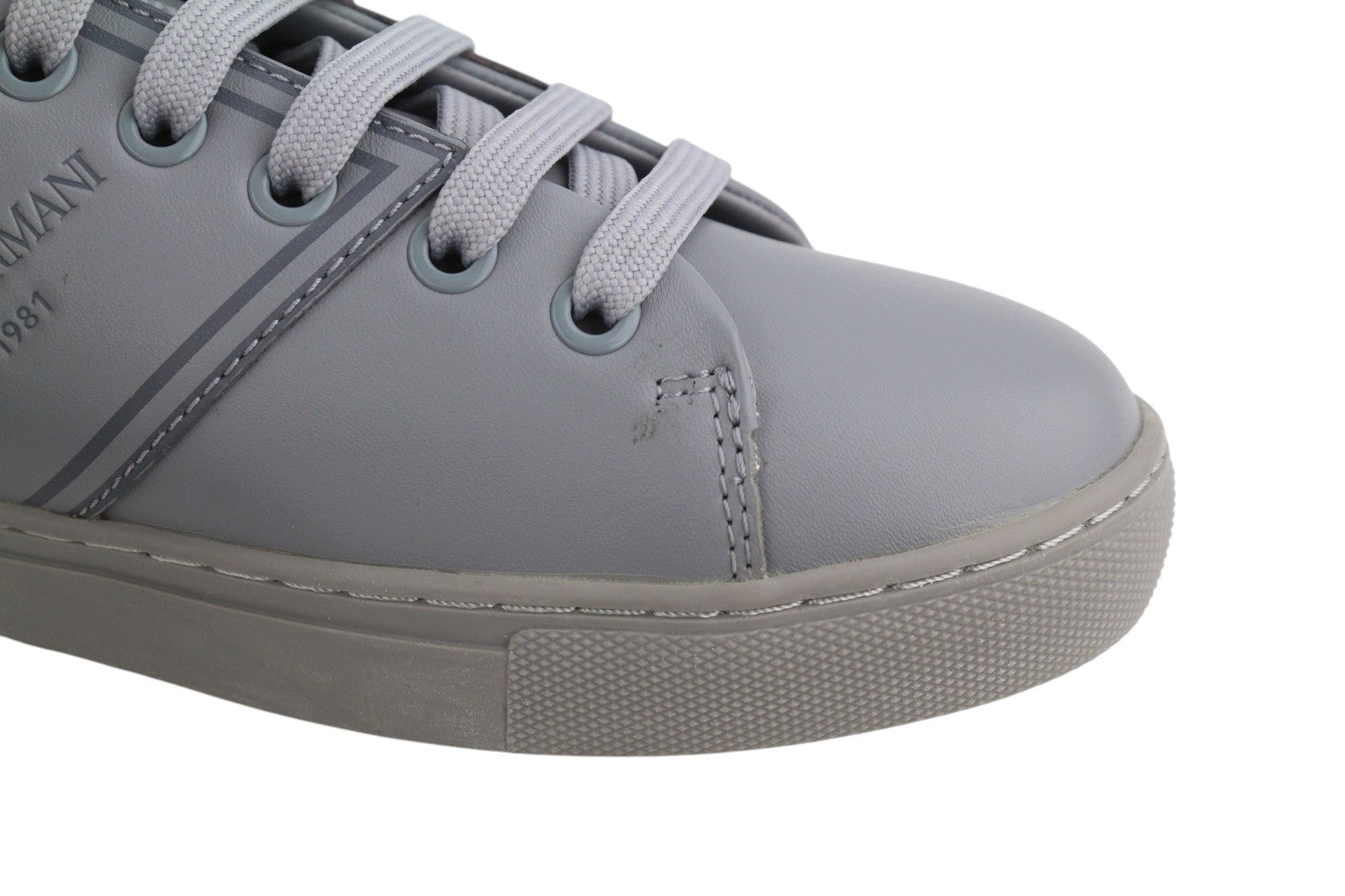 EMPORIO ARMANI X3X096 Women Sneakers EU37 Grey Leather Low Top RRP169