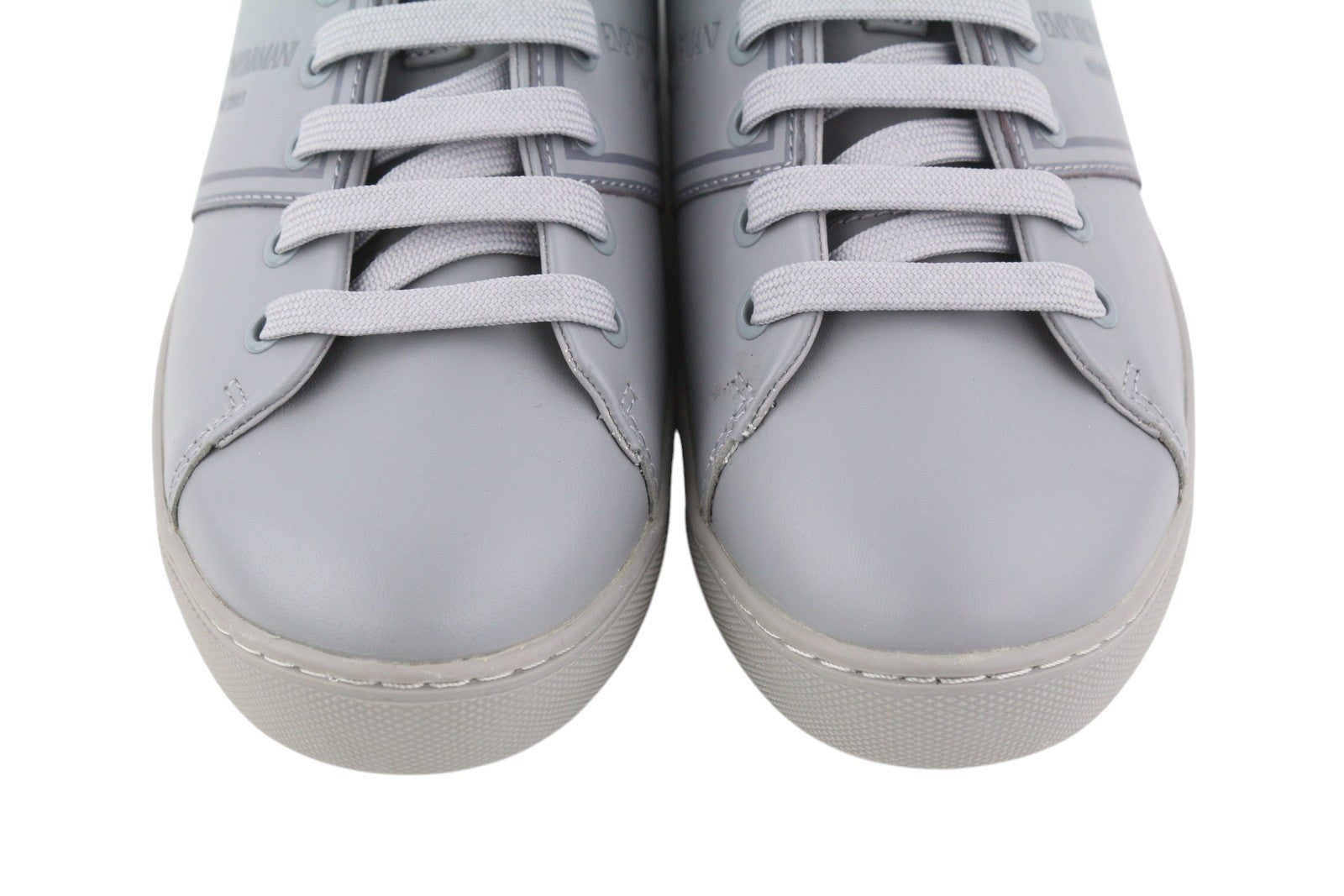 EMPORIO ARMANI X3X096 Women Sneakers EU37 Grey Leather Low Top RRP169