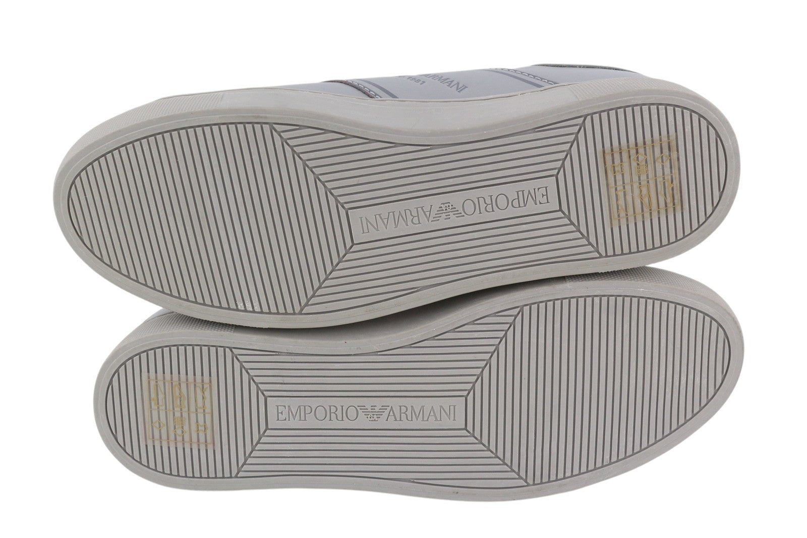 EMPORIO ARMANI X3X096 Women Sneakers EU37 Grey Leather Low Top RRP169